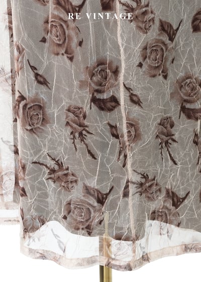 摩卡玫瑰薄紗兩件式長洋裝15