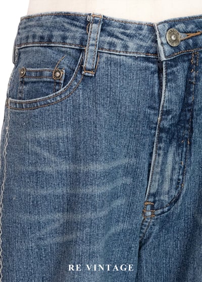 漫遊公路側邊編織圖騰牛仔褲（26"）5