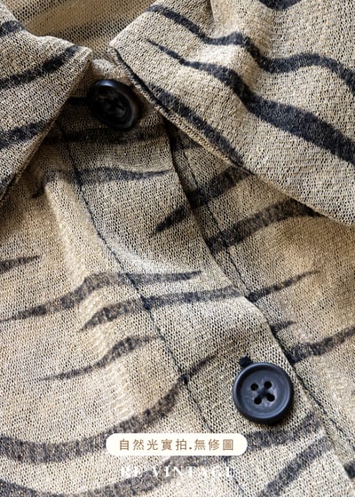 筆觸斑馬紋淡金黃網紗上衣13