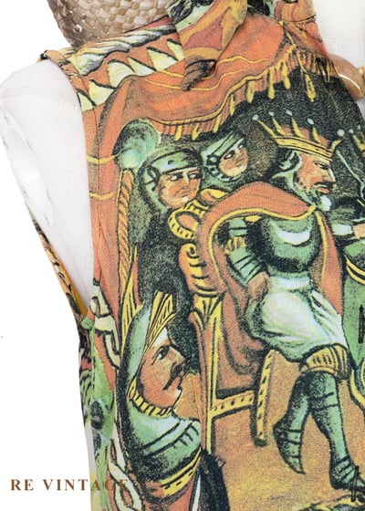 義大利製 - 中世紀滿版壁畫流蘇背心5