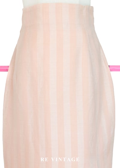 桃子粉溫柔邊界線條高腰長裙（25"）3