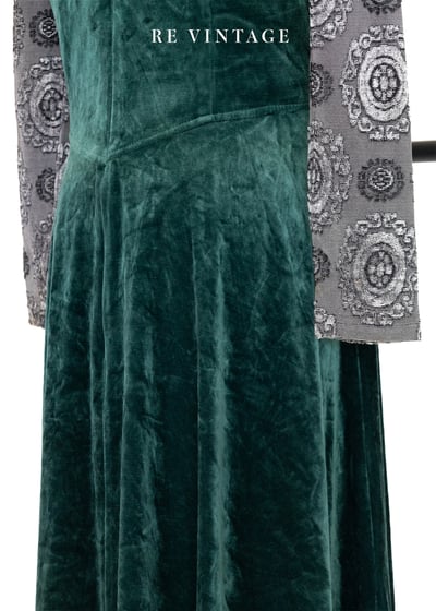 Peacock Green 小花釦絨布長洋裝10