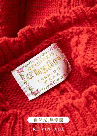 冬日花語 - 暖紅花卉針織毛衣16