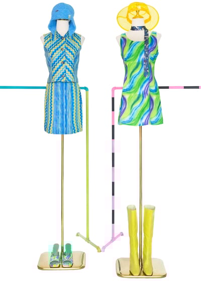 套裝上衣 - 藍調信號像素浪潮上衣2