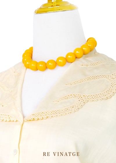 『紐約寶物』奶油黃漂亮領子棉質上衣7