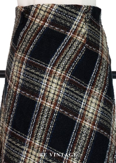 英倫優雅斜格紋毛呢長裙（26"）3