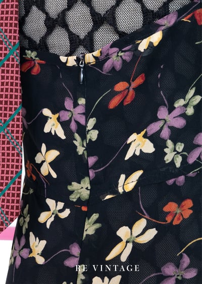 文藝小花透膚細肩帶長洋裝10