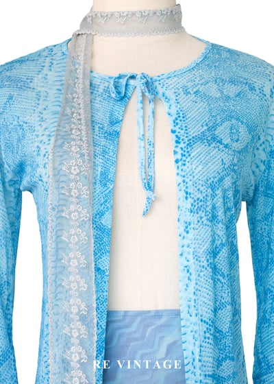 水仙藍蛇紋罩衫上衣3