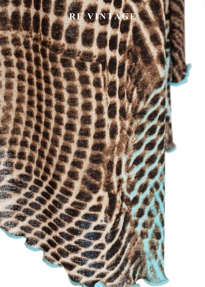 蛇紋錯位美感 - 湖水藍幻象及膝裙（24-29"）6