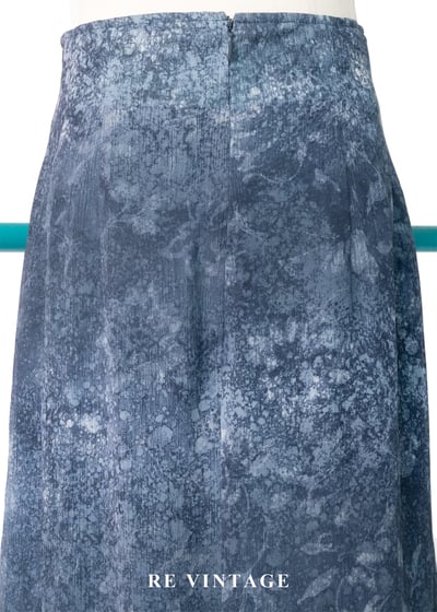 藍灰水墨渲染雙層布料長裙（28"）11