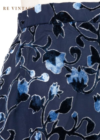 湛藍天鵝絨花蔓影短裙5