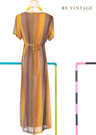 大地與火的漸層能量長洋裝11