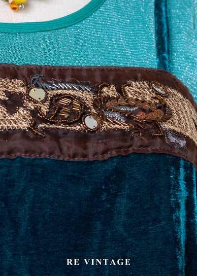 深海巴洛克亮片刺繡絨布細肩帶背心6