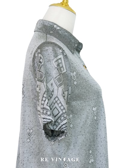 冷灰民族圖騰短袖洋裝10