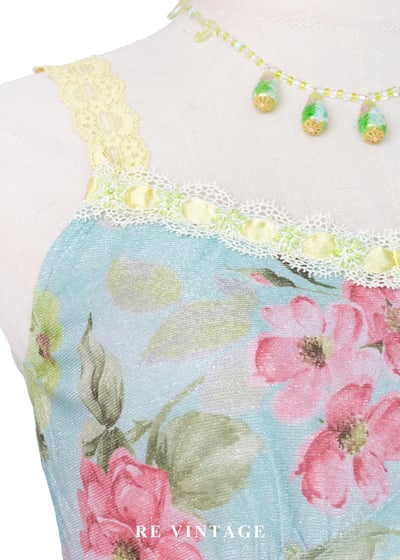 法國小鎮薄荷藍花朵背心5