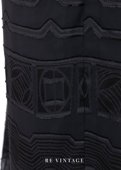 Black Sea 線條印花黑色長裙（27"）9