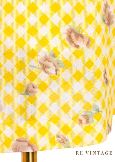 檸檬玫瑰格紋細肩帶迷你洋裝13