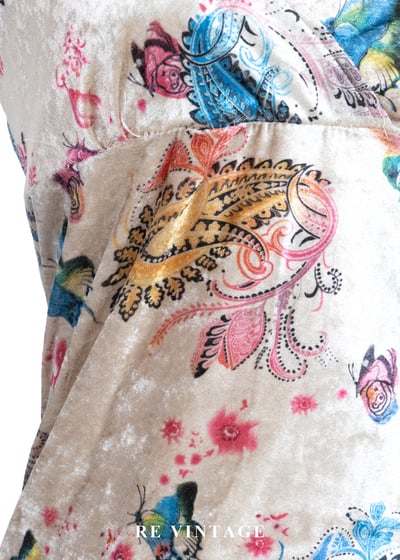 法式慵懶 - 秘境蝴蝶絨布細肩帶背心7