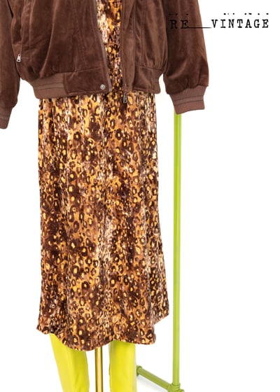 辣辣豹紋絨布長版洋裝12