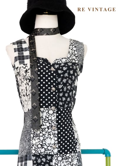 黑白故事拼圖 Patchwork 連身褲18