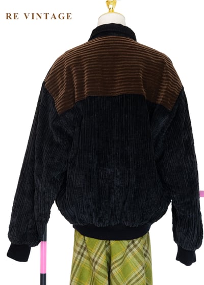 藍黑色森林年輪燈芯絨夾克外套13