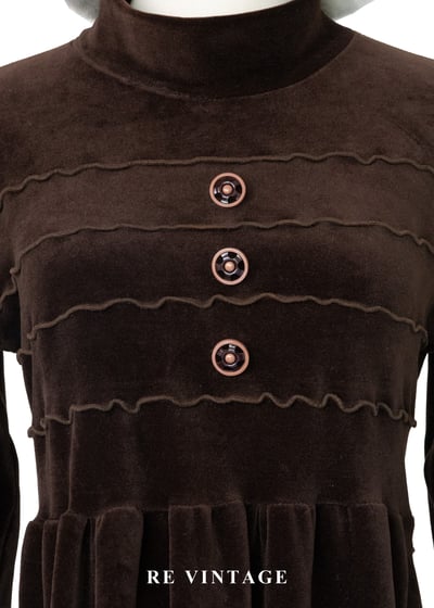 午夜可可 - 法式波紋絨布長洋裝7