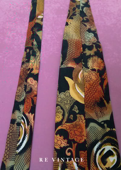 巴洛克式浪漫焦糖色玫瑰印花領帶8