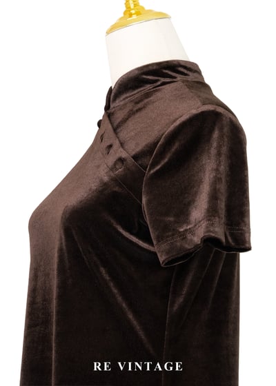夜上海電台深巧克力色絨布洋裝9