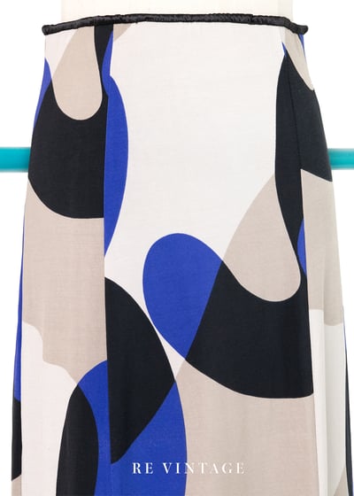 鮮藍色の黑白灰相間光影美裙（24”-27“）3