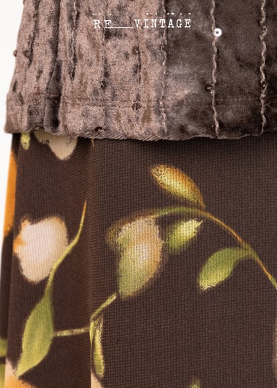 橘子咖啡色小花長裙4