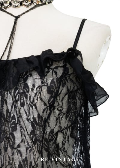 夜裡的黑天鵝蕾絲細肩帶背心5