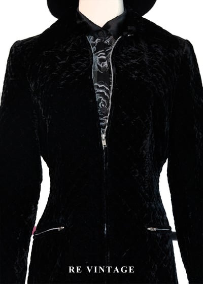 質感單品 - 沈黑菱格紋絨布迷你洋裝3