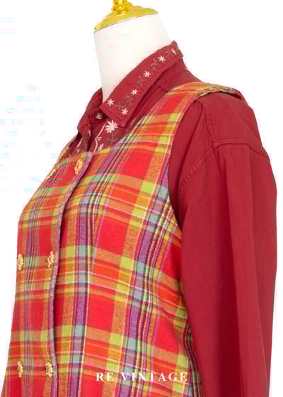 秋冬質感單品 - 甜美紅格紋迷你洋裝9