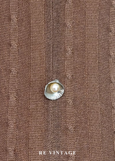 可可歐蕾銀貝殼珍珠薄針織洋裝12