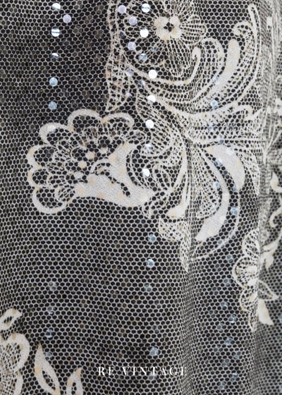 灰霧奶白花卉閃亮美裙（23-27"）9