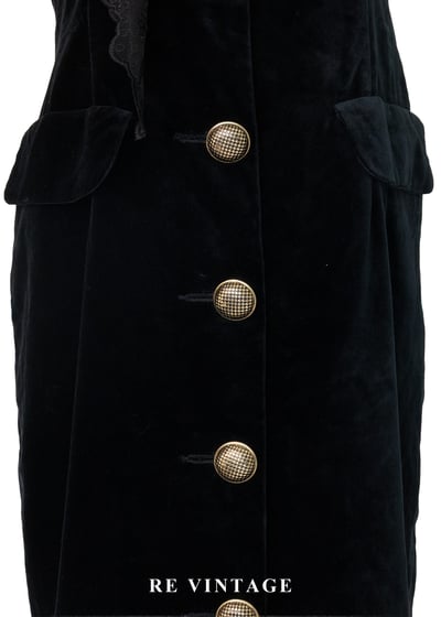 質感單品 - 優雅感金釦黑絨洋裝6