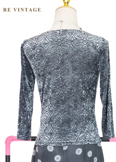 銀葉繁花 - 垂墜領絨布上衣8