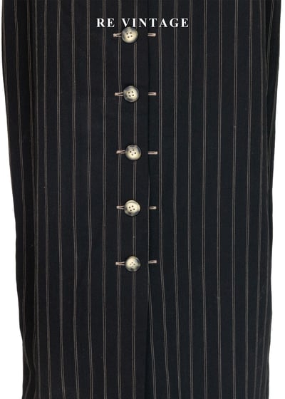 縱橫秩序 - 高腰排釦直條紋高腰長裙（26"）10