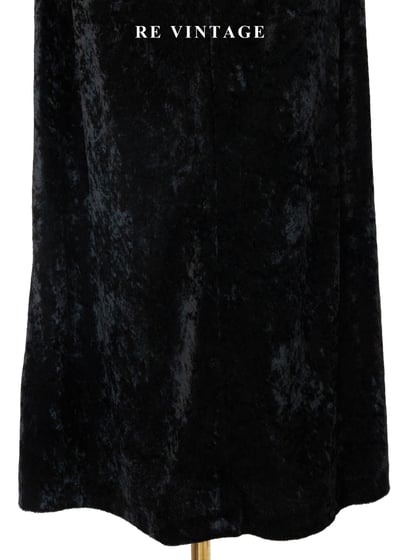 織紋格紋迷宮黑絨長洋裝12