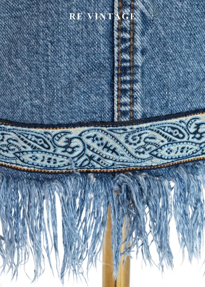 流浪的波西米亞變形蟲緞帶流蘇牛仔裙（27"）4