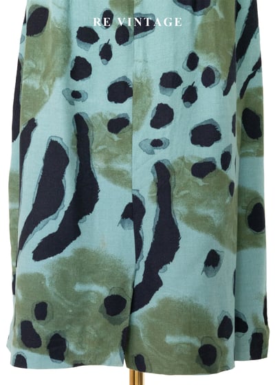 印象派之夢 - 藍綠色斑紋圖騰及膝裙（27-30"）8