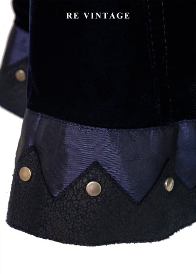 藍絨星光鉚釘短裙（27"）7