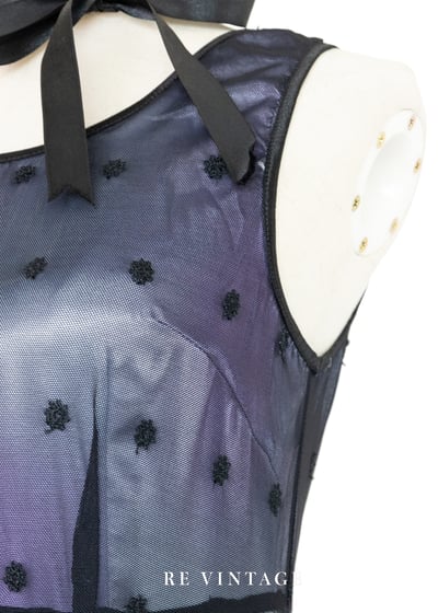 Black Flower 網紗雙色光影長洋裝4