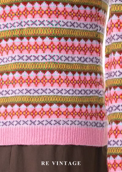 Fair Isle 圖騰霧粉色針織外套11