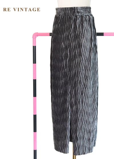 銀河漫遊 - 水波紋壓褶絨布長裙（24-30"）7