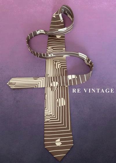 咖啡色的結構迷宮領帶1