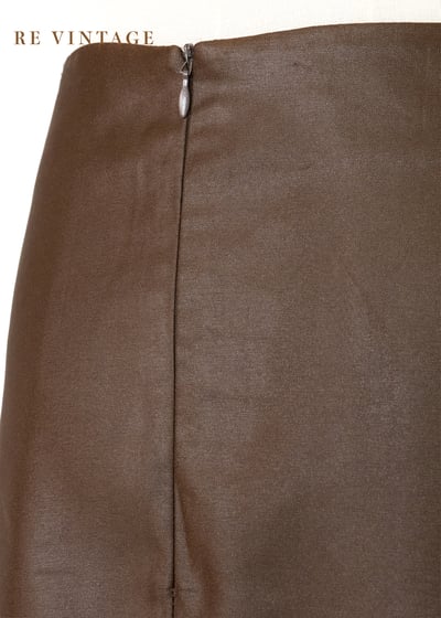 質感單品 - 深棕色金珠線條中長裙（27"）9