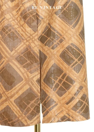 秋色麥穗菱格紋及膝裙（24-26"）10