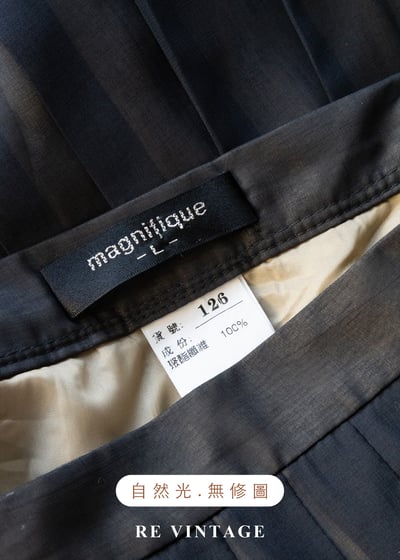 墨灰半透視百褶長裙（27"）13