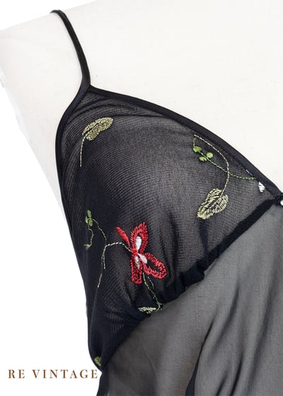 紅花綠葉透膚雪紡背心7